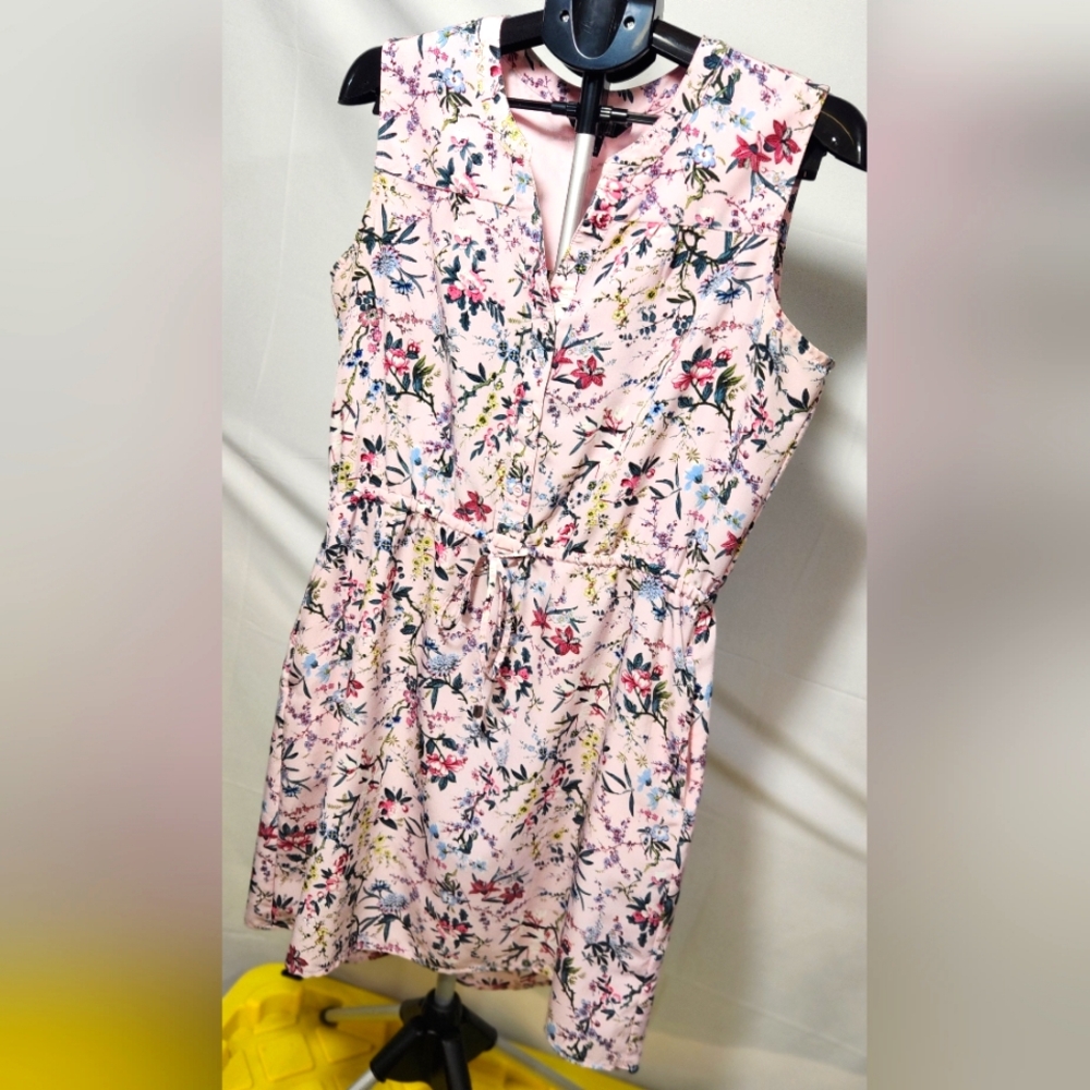 Original Nicole Miller Pink Sleeveless V-Neck Sundress-Size L - Picture 11 of 13
